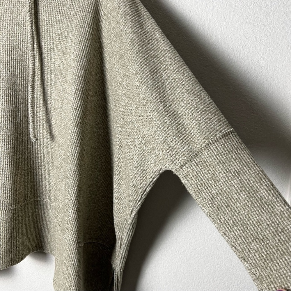 Cozy Taupe Cowl-Neck Sweater Poncho - Picture 2 of 7